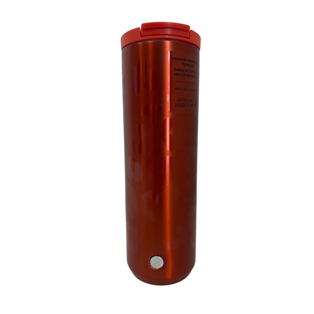 New Starbucks Europe  Red Cheetah Stainless Steel Tumbler 16 OZ tumbler NWT